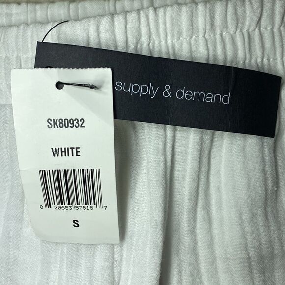 ⭐️NWT MSRP $180 SUPPLY & DEMAND Tatum Cotton Wide-Leg Pants White size Small - Picture 11 of 11